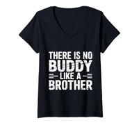Women's There is No Buddy Like A Brother Sibling Bond Love |- V-Neck T-Shirt