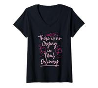 Womens There is no Crying in Mail delivery - Mail Lady V-Neck T-Shirt