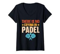 Womens There is No Crying in Padel V-Neck T-Shirt