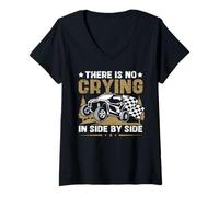 Womens There is no Crying in Side by Side - UTV V-Neck T-Shirt
