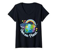 Women's There is No Planet B Earth Save Our Planet Climate Change V-Neck T-Shirt
