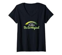 Womens There is No Planet B Stick to Plan A Be Ecological T-Shirt V-Neck T-Shirt