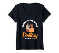 Womens There is Nothing Pottery Can't Fix V-Neck T-Shirt