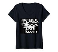 Womens There is Nothing Radical About Moral Clarity AOC Quote Meme V-Neck T-Shirt