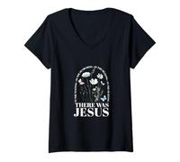 Womens There was Jesus in The Waiting in The Searching V-Neck T-Shirt