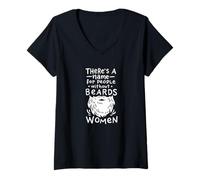 Womens There's A Name for People Without Beards Women Fun No Shave V-Neck T-Shirt