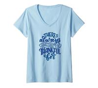 Womens There's Always Something to be Thankful for V-Neck T-Shirt