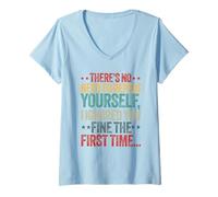 Women's There's no Need to Repeat Yourself Funny Sarcasm Grumpy V-Neck T-Shirt
