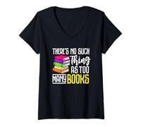 Womens There's No Such Thing As Too Many Books V-Neck T-Shirt