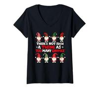 Womens There's Not Such A Thing As Too Many Gnomes V-Neck T-Shirt