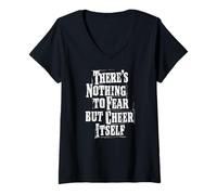 Womens There's Nothing to Fear But Cheer Itself V-Neck T-Shirt