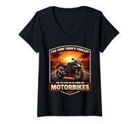Women's There's Therapy for The Rest There are Street Motorbikes Sun V-Neck T-Shirt