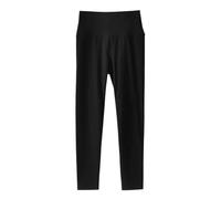 Womens Thermal Bottoms Pants Warm Leggings Women's High Run Yoga Pants Tights Sensation Fitness Cropped Trousers for Winter Home Workout Xmas Gifts (Black, L)