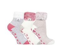Womens Thermal Quarter Bed Socks by Heat Holders - 3 Pack Non Slip Sleep Socks