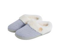 Womens Thermal Slippers Non-Slip Soft Memory Foam Autumn/Winter Plush Button Multi Color Slippers Spliced Warm Cotton Slippers Dinosaur Slippers for Women with Sound (Light Blue, 9-9.5)