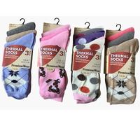 Womens Thermal Socks, 12 Pairs, Warm Winter Socks, Ladies Size UK 4-7, Thick Chunky Acrylic Polyester