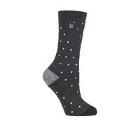 Heat Holders Womens - Ladies Ultra Lite Thermal Brushed Inner Yarn Design Socks - Charcoal Spots (Berry) - Multicolour - Size UK 4-8