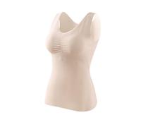 Women's Thermal Tank Tops UK Clearance Ladies Thermal Vests Underwear Seamless Warm Velvet Base Layer V Neck Fleece Sleeveless Tank Top Camisoles Tee Shirt Heat Holder Autumn Winter Tops