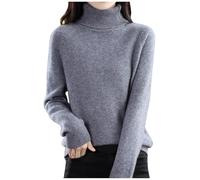Womens Thermal Tops-High Neck Thermal Underwear Top Loose Fit Thick Knitted Sweater Soft Warm Base Layer Shirt For Cold Weather Comfort (Grey, M)