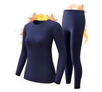 Women's Thermal Underwear Base Layer Set Winter Top And Bottom Fleece Lined | Woman Solid Thermal Set. 90% Poly 10% Spandex. Lightweight Breathable Moisture-Wicking Soft Under Layer For Cold Weather