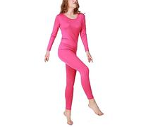 Women's Thermal Underwear Set, Ladies Plus Size Thermal Top Bottom Women Winter Warm Long Sleeve T Shirt Long Johns for Ladies, Winter Warm Base Layer Tops and Leggings (Rose red,5XL)