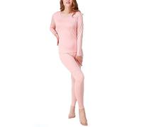 Women's Thermal Underwear Set, Ladies Plus Size Thermal Top Bottom Women Winter Warm Long Sleeve T Shirt Long Johns for Ladies, Winter Warm Base Layer Tops and Leggings (Pink,5XL)