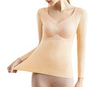 Women's Thermal Underwear Top,Long Sleeve Crew/V-Neck Thermal Vest,Winter Warm Base Layer Running Hiking Cycling Soft Quick Dry Breathable Stretchy Undershirt