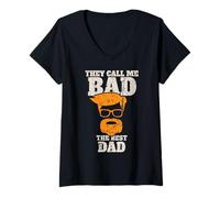 Women's They Call Me Bad The Best Dad - Best Dad V-Neck T-Shirt