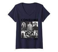 Womens They Live Consume Aliens Collage V-Neck T-Shirt