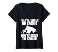 Women's They're Under The Ground Graboids V-Neck T-Shirt