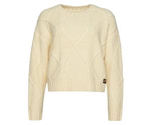 Women's thick cable sweater Superdry Blanc S