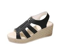 Women's Thick Heel Medium Heel Large Size Sandals Hollow Fish Mouth Shoes Wearable Freedom from Shore to Street
