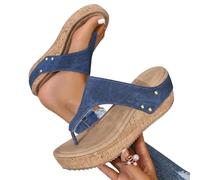 Women's Thick-soled Wedge Heel Flip Flops Hollow-out Flip Flops