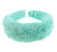 Womens Thick Wide Soft Plush Faux Fur Fabric Boho Long Short Thin Thick Winter Christmas Birthday Wedding Bridesmaid Party Headpiece Accessories Hairband Head Hair Headband Alice Band (Mint)