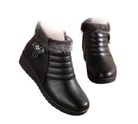 Women's Thickened Warm Ankle Boots,Winter Warm Waterproof Non Slip Orthopedic Shoes Slip on Ankle Sneakers,Outdoor Lightweight Non-Slip Side Zipper Ankle Booties (Black(b),numeric_35)