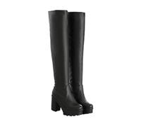 Womens Thigh High Boots Ladies Ove the Knee Booties Waterproof Pull On Stylish Thick Sole Round Toe Chunky Block Heel Walking Boots Outdoor Party