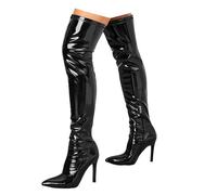 Women's Thigh High Boots Pointed Toe Side Zippe Comfy Sexy Stiletto High Heel Over The Knee Boots Leather PU Ladies Sexy Thigh High Kinky Fetish Boots for Party Wedding (39)
