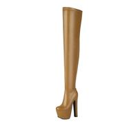 Women's Thigh High Platform Boots 6.5 Inch High Heel Over The Knee Stretch Boots Sexy Stiletto Heels for Party Club Night Out Fashion