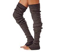 LAKEMON Women's Thigh High Socks Over the Knee Knit Boot Socks, Warm Over Knee Socks Leg Warmers, Long Warm Fashion Leg Warmers Winter (Brown)