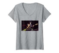 Women's Thin Lizzy Live Phil Lynott 1976 By David Corio V-Neck T-Shirt
