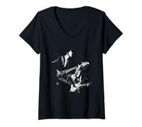 Womens Thin Lizzy Phil Lynott Dancing in The Moonlight at Reading V-Neck T-Shirt