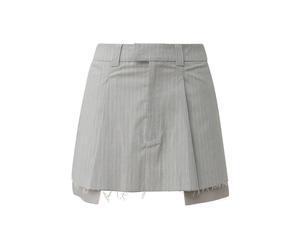 Women's Thin Striped Pleated Mini Skirt QS Gris 32