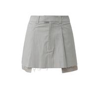 Women's Thin Striped Pleated Mini Skirt QS Gris 44