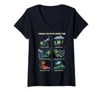 Women's Things I Do in My Spare Time Astrophotography Frog Humor V-Neck T-Shirt