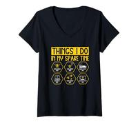Womens Things I Do In My Spare Time Bees Fun V-Neck T-Shirt