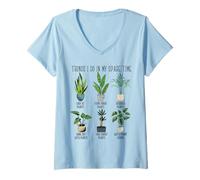 Women's Things I Do in My Spare Time Plants Funny Gardener Gardening V-Neck T-Shirt
