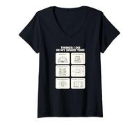 Women's Things I Do in My Spare Time Reading Book Lover V-Neck T-Shirt