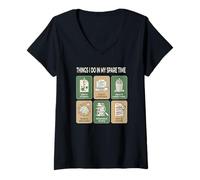 Women's Things I Do in My Spare Time Writing Author Novelist Hobby V-Neck T-Shirt