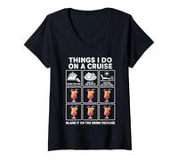 Women's Things I Do On A Cruise Blame It On The Drink Package V-Neck T-Shirt