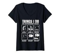 Women's Things I Do On Astronomy Night - Funny Stargazing V-Neck T-Shirt